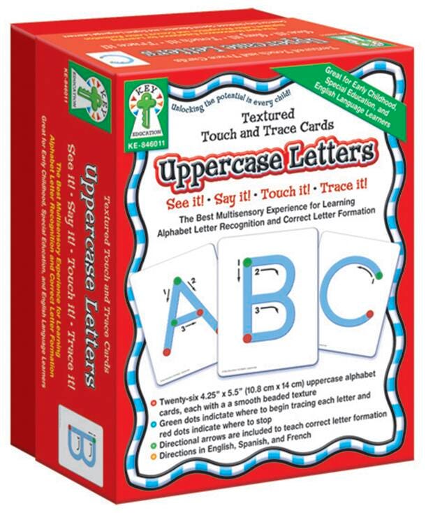 Carson Dellosa Textured Touch and Trace Cards, Uppercase, Item Number 1329417
